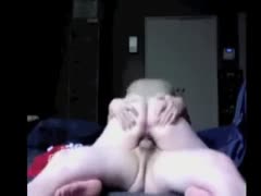 The wife demonstrates how to ride hard.